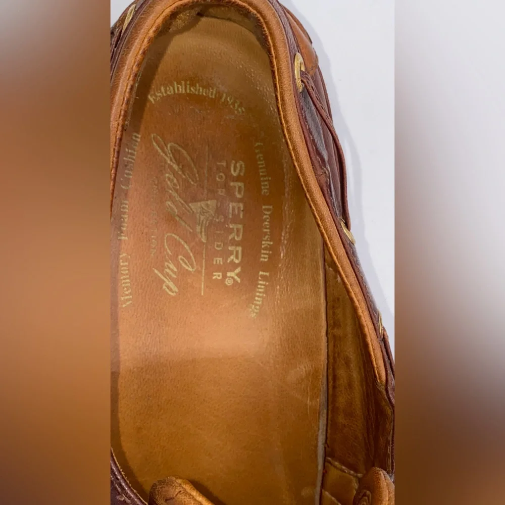 Sperry Top-Sider Gold Cup Leather Fisherman Sandals Deerskin Linings 11.5 M AA13 - Picture 7 of 10